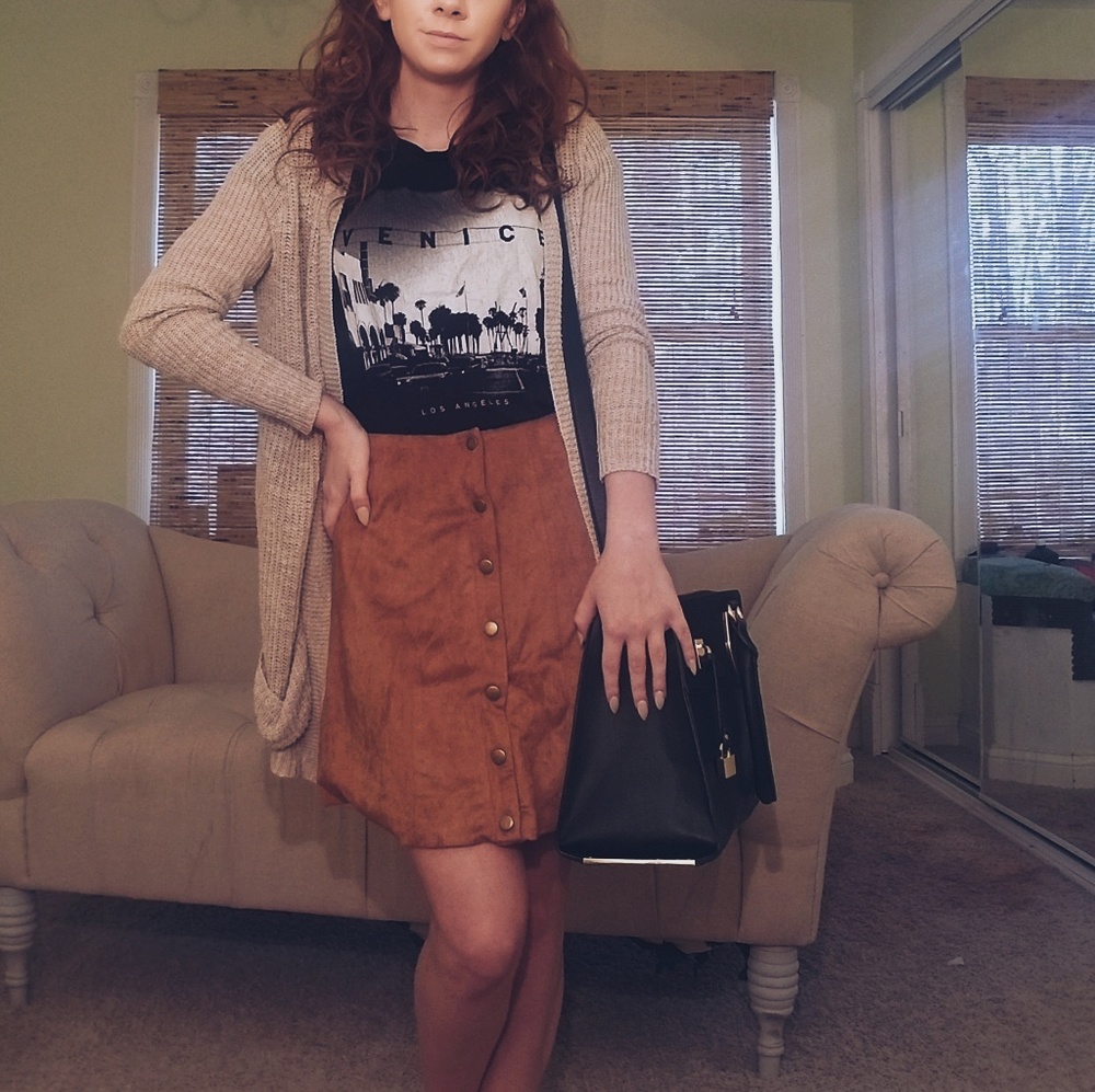 Brown Suede Skirt